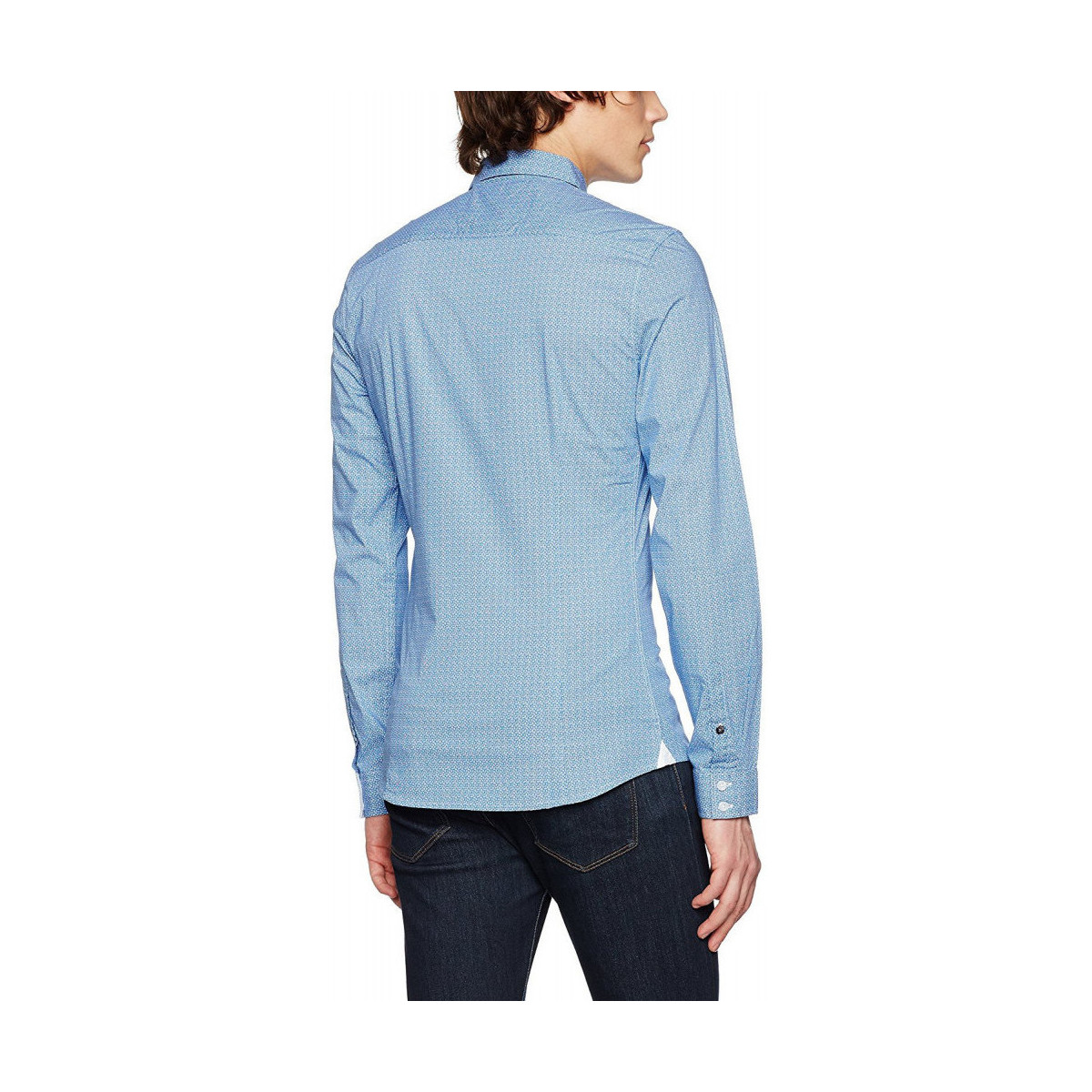 Vêtements Homme Chemises manches longues Guess Chemise ImprimÃ© Bleu Bleu