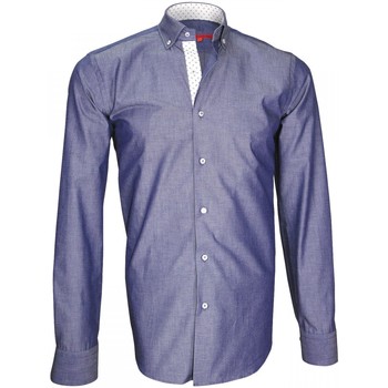 Vêtements Homme Chemises manches longues Andrew Mc Allister chemise oxford epsom bleu Bleu
