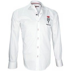Vêtements Homme Chemises manches longues Andrew Mc Allister chemise brodee tweickenham blanc Blanc