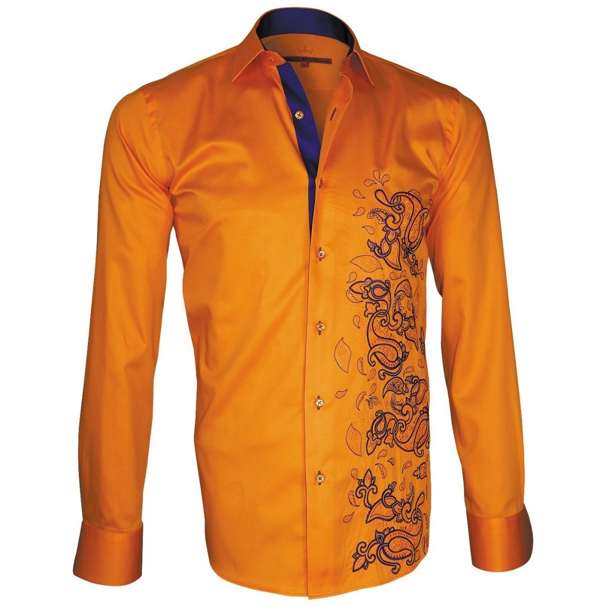 Vêtements Homme Regarde Le Ciel chemise brodee paysley orange Orange