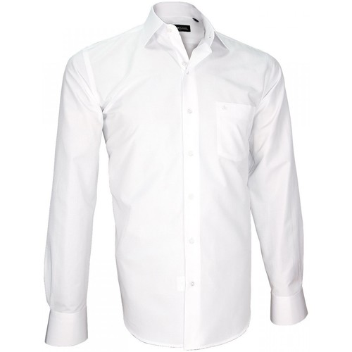Vêtements Homme Chemises manches longues Emporio Balzani chemise seersucker bianco blanc Blanc