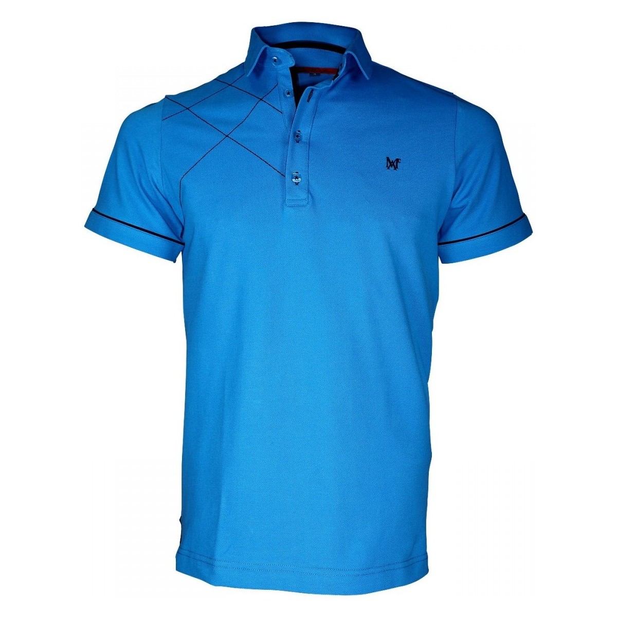 Vêtements Homme Polos manches courtes Andrew Mc Allister polo brode plymouth turquoise Bleu