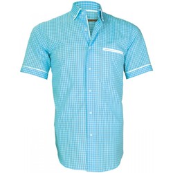 Vêtements Homme Chemises manches courtes Andrew Mc Allister chemisette vichy dixon turquoise Bleu