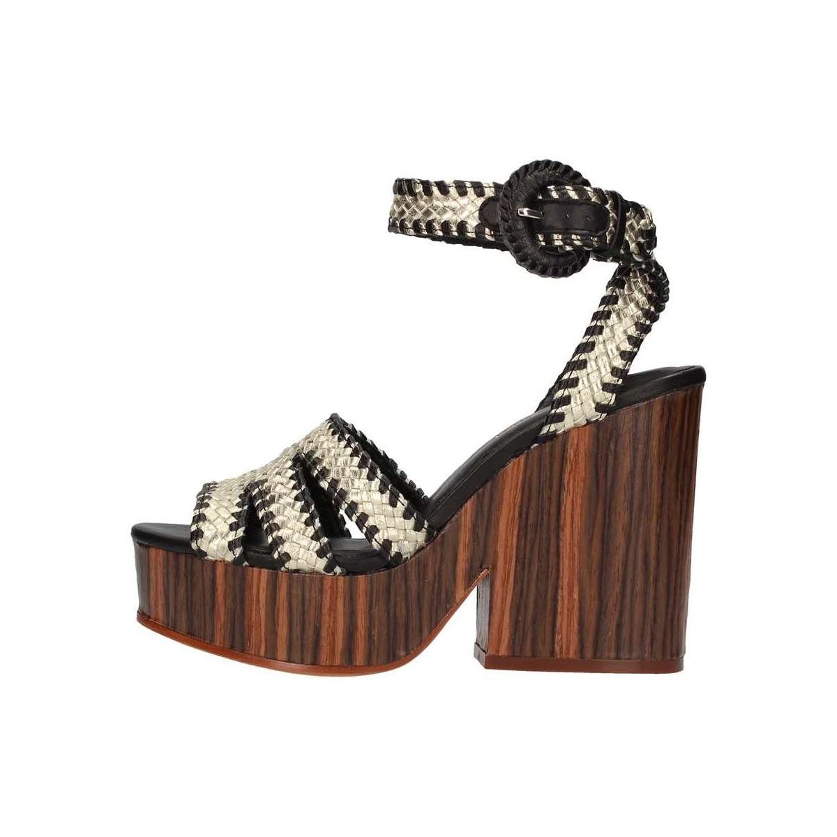 Chaussures Femme Sandales et Nu-pieds The Seller S5413 santal Femme Platine / Noir Multicolore