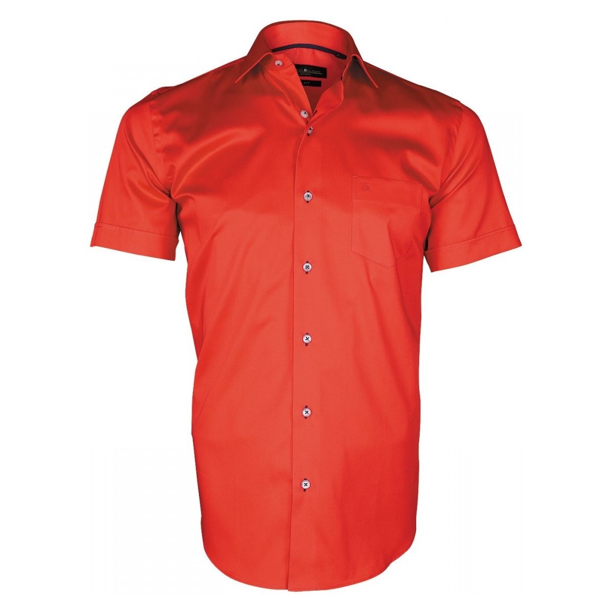 Vêtements Homme Chemises manches courtes Emporio Balzani chemisette en popeline montebello rouge Rouge