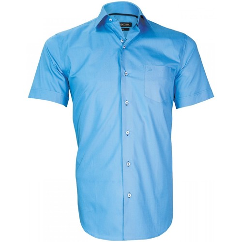 Vêtements Homme Chemises manches courtes Emporio Balzani chemisette en popeline montebello bleu Bleu