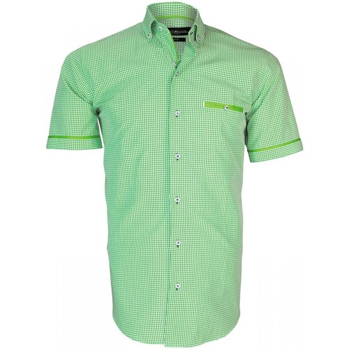Vêtements Homme Chemises manches courtes Emporio Balzani chemisette vichy piastrella vert Vert