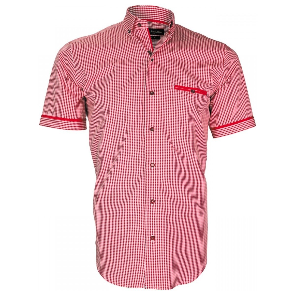 Vêtements Homme Chemises manches courtes Emporio Balzani chemisette vichy piastrella rouge Rouge