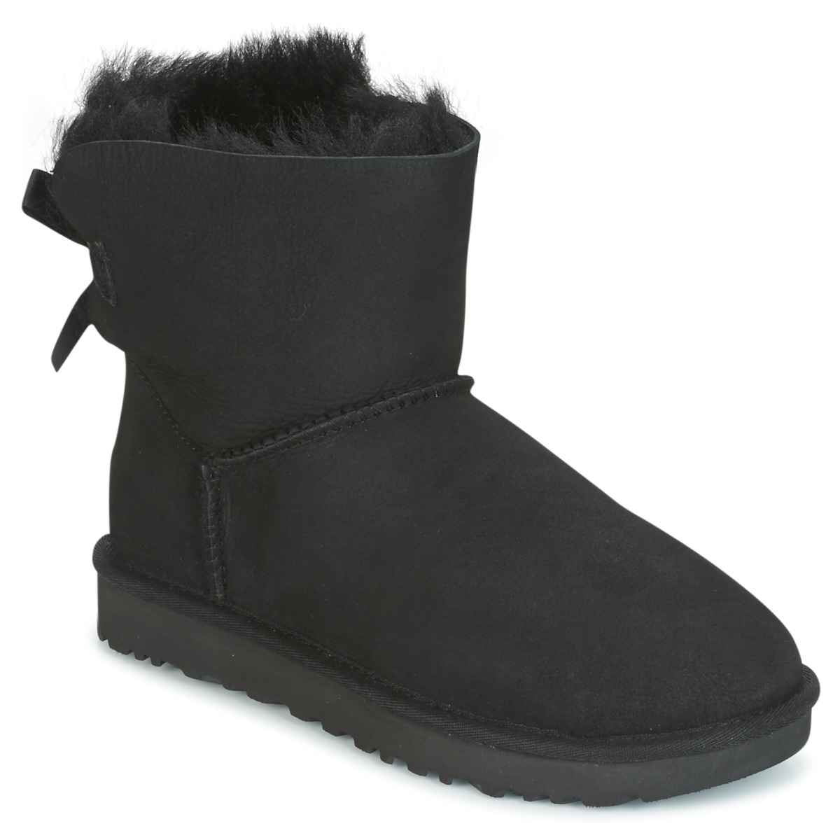 Chaussures Femme Boots Sherpa UGG MINI BAILEY BOW II Noir