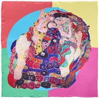 Accessoires textile Femme Echarpes / Etoles / Foulards Silkart Carré de soie Gustav Klimt Les Vierges multicolore