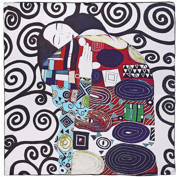 Accessoires textile Femme Echarpes / Etoles / Foulards Silkart Carré de soie Gustav Klimt L'Accomplissement blanc