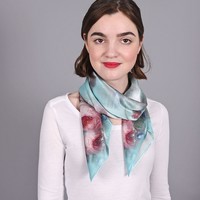 Accessoires textile Femme Echarpes / Etoles / Foulards Allée Du Foulard Carré de soie Premium Bellisima Bleu