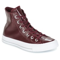 Chaussures Femme Baskets montantes Converse CHUCK TAYLOR ALL STAR CRINKLED PATENT LEATHER HI viininpunainen