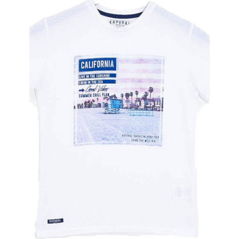 Vêtements Garçon Débardeurs / T-shirts sans manche Kaporal T-Shirt Garçon Merag Blanc Blanc