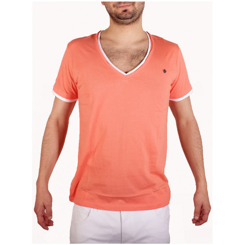 Vêtements Homme Polos manches courtes Joe Retro T-Shirt Homme  Teddy Corail Orange