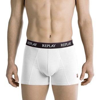 boxers replay  boxer homme coton uni blanc fc barcelone 