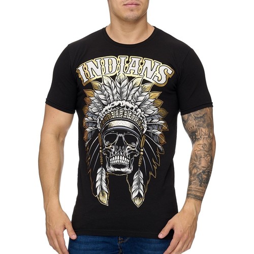 Vêtements Homme T-shirts & Polos Violento T-shirt homme Indians T-shirt 994 noir doré Noir