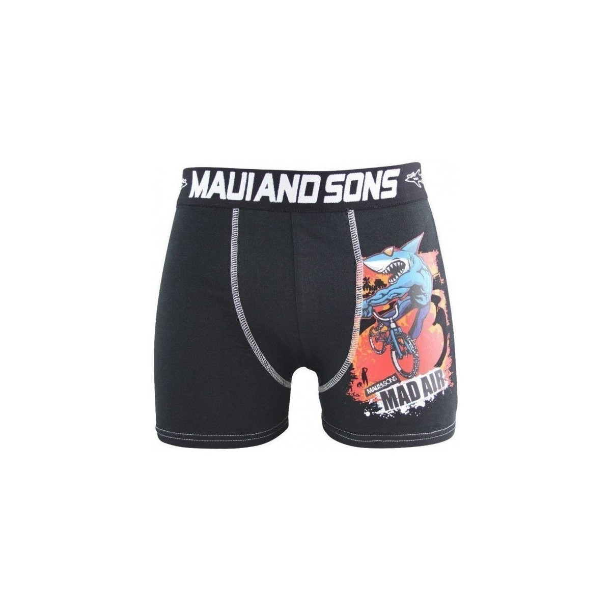 Sous-vêtements Homme Boxers Maui And Sons Boxer Homme Coton MAD AIR Noir Blanc Noir
