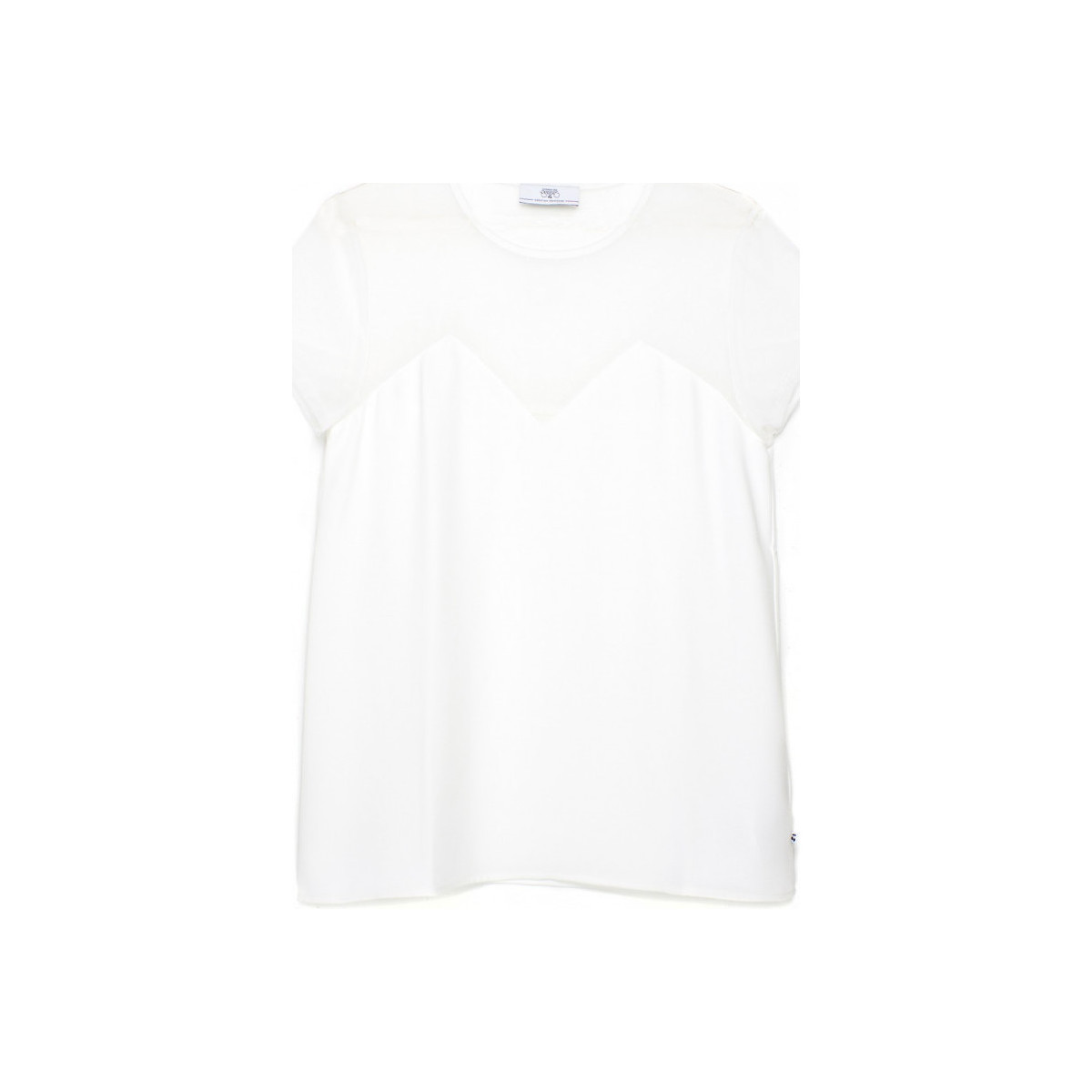 Vêtements Femme Débardeurs / T-shirts sans manche Le Temps des Cerises Top Col Transparent Femme Odette Blanc Blanc