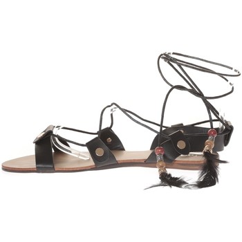 Chaussures Femme Sandales et Nu-pieds Nice tal Shoes Sandale  Noir attache corde SP7085-NR Noir