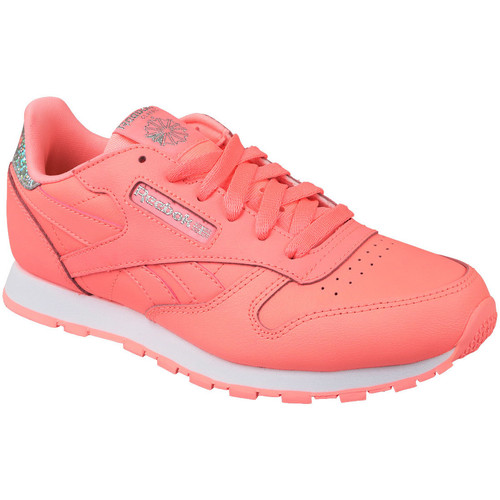 Chaussures Fille tenis producto reebok nano x branco preto rosa mulher producto Reebok Sport Classic Leather Rose