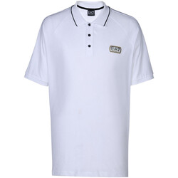 Vêtements Homme emporio armani colour block logo baseball cap item Ea7 Emporio Armani Polo Blanc