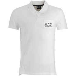 Vêtements cotton T-shirts & Polos Ea7 Emporio Armani Polo Blanc