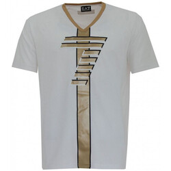 Vêtements Homme Emporio Armani Vit pikétröja med smal passform och dubbla kantränder Ea7 Emporio Armani Tee-shirt Blanc