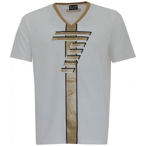 Vêtements Homme T-shirts & Polos trainers armani exchange xdx042 xv338 k659 op white lt goldni Tee-shirt Blanc
