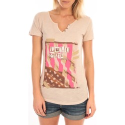Vêtements Femme T-shirts manches courtes LuluCastagnette T-Shirt Mimi Flamme Print Beige Beige