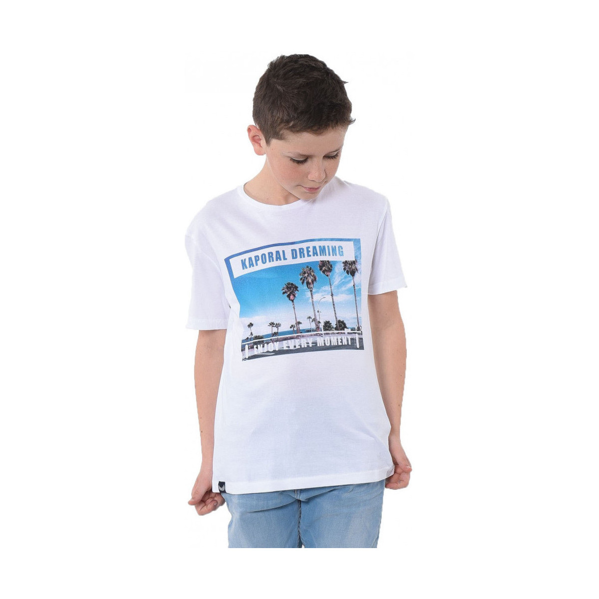 Vêtements Garçon Débardeurs / T-shirts sans manche Kaporal T-Shirt GarÃ§on Morep Blanc Blanc