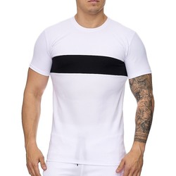 Vêtements Homme T-shirts manches courtes Monsieurmode Ensemble short sportswear Survêtement 1013 blanc Blanc