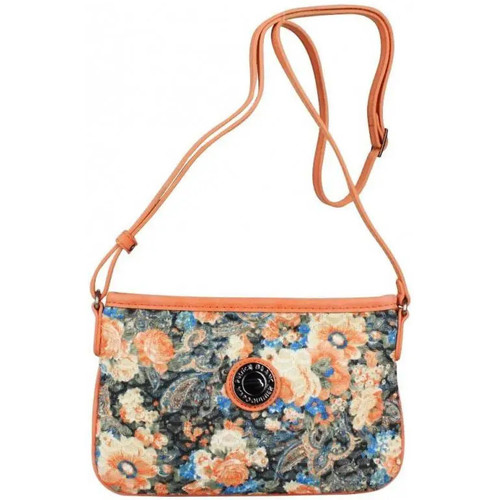 Sacs Femme Sac Seau Patchwork Cuir Patrick Blanc Mini sac pochette plat  motif floral et effet or Multicolore