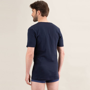 Eminence Tee-shirt col V Pur coton Premium Bleu