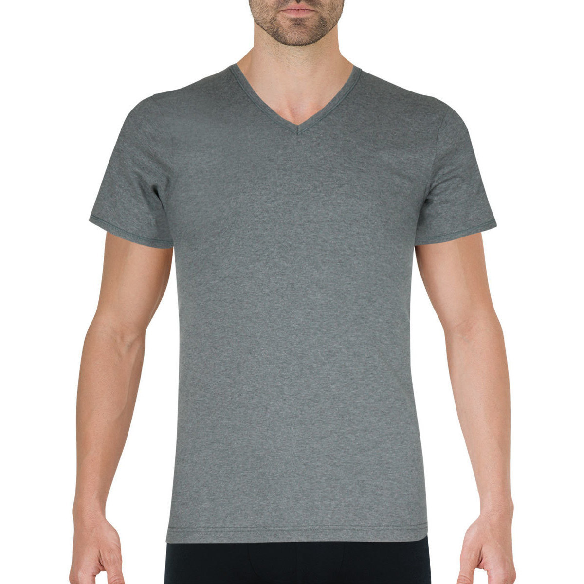 Vêtements Homme T-shirts manches courtes Eminence Tee-shirt col V Pur coton Premium Gris