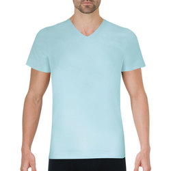 Vêtements T-shirt T-shirts manches courtes Eminence Tee-shirt col V Pur coton Premium Bleu