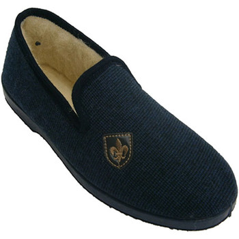 Chaussures Homme Chaussons Made In Spain 1940 Slipper tacheté de bouclier à côté bordé Bleu