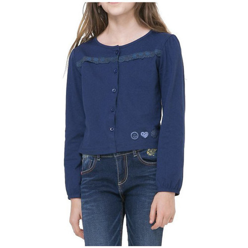 Vêtements Fille Desigual T-Shirt Niagara Navy 71T30H7 Bleu - Vêtements T-shirts manches longues Enfant 35 