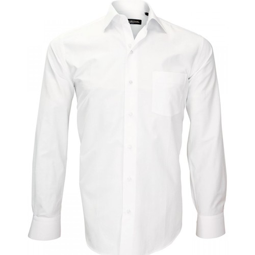 Vêtements Homme Chemises manches longues Emporio Balzani chemise fil a fil tradizzione blanc Blanc