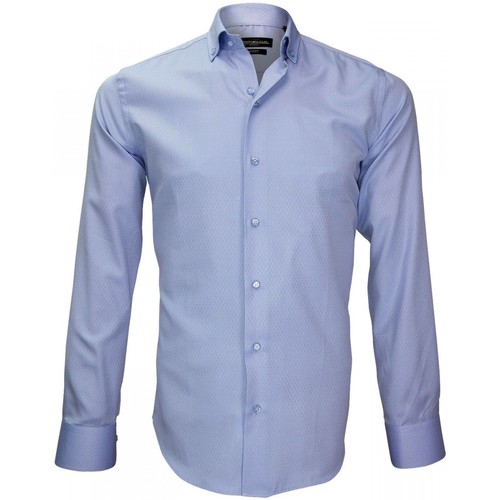 Vêtements Homme Chemises manches longues Emporio Balzani chemise popeline armuree zino bleu Bleu