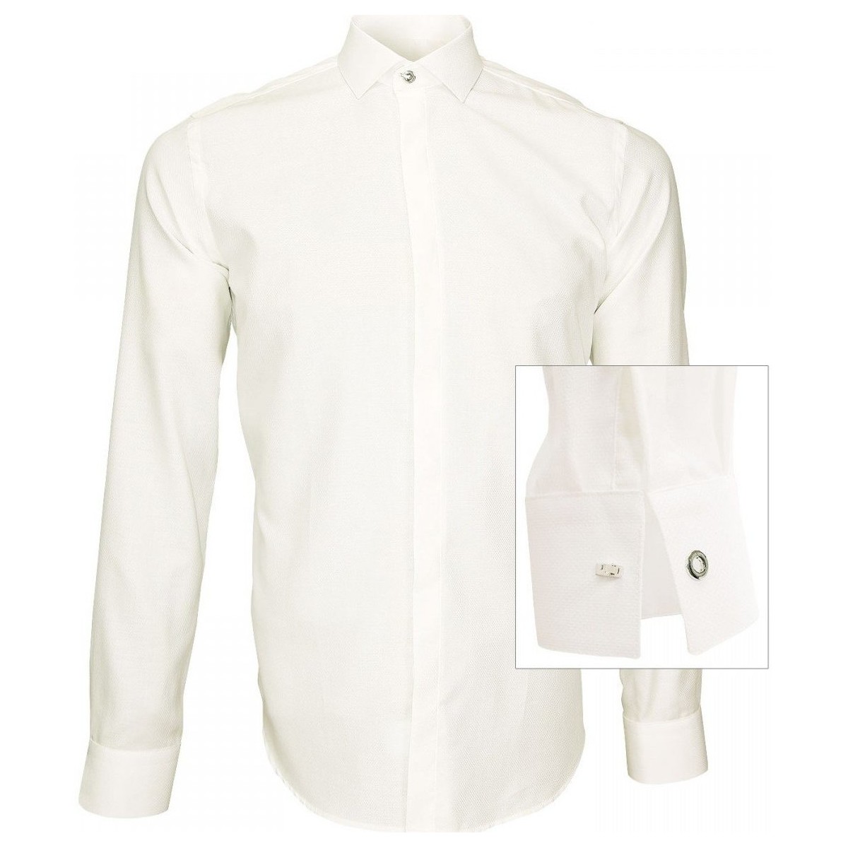 Vêtements Homme Chemises manches longues Andrew Mc Allister chemise tissu armure wembley blanc Blanc