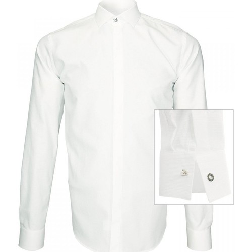 Vêtements Homme Chemises manches longues Andrew Mc Allister chemise tissu armuree wembley blanc Blanc