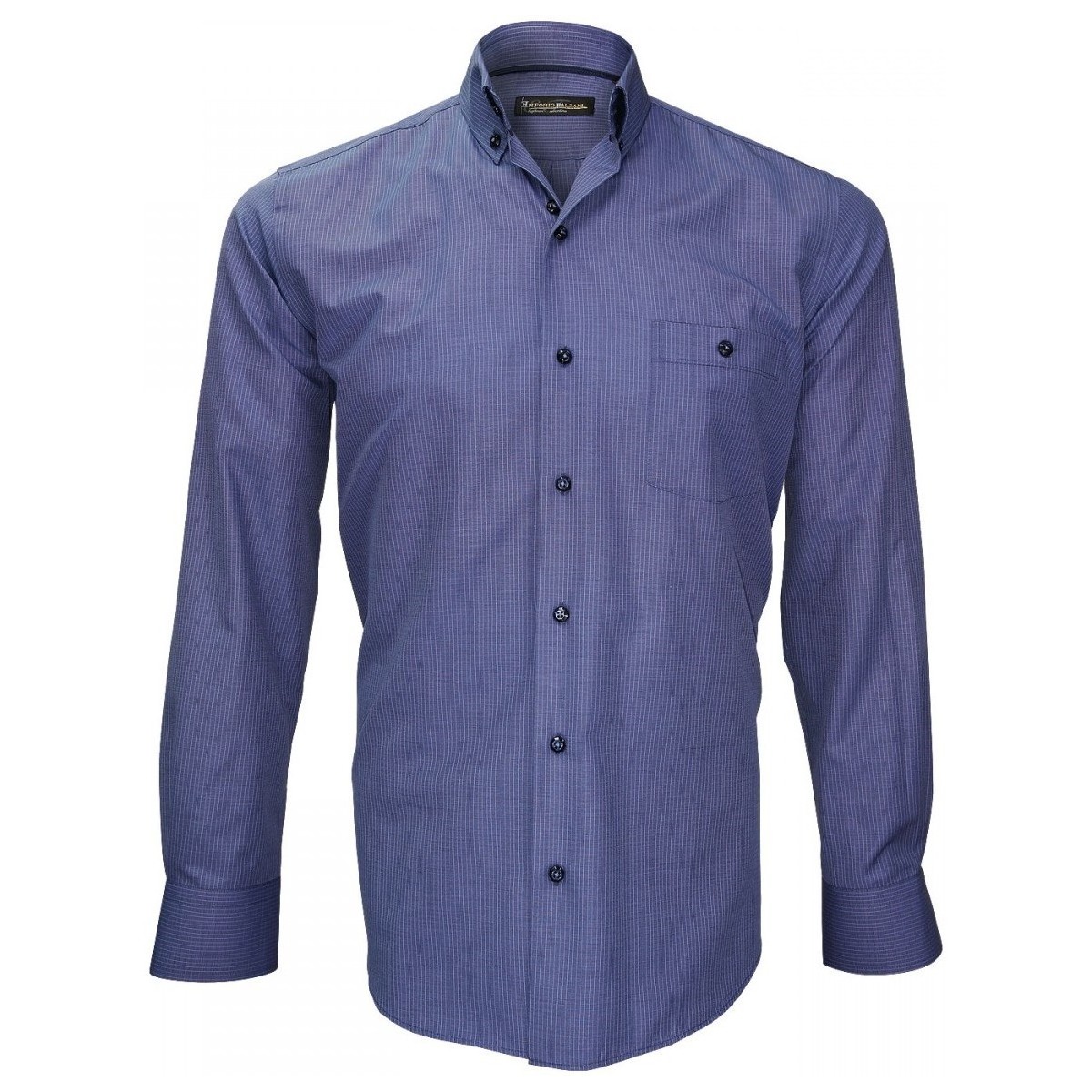 Vêtements Homme Chemises manches longues Emporio Balzani chemise fil a fil ottaviano bleu Bleu