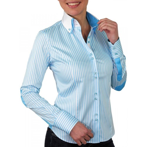 Vêtements Femme Chemises / Chemisiers Andrew Mc Allister chemise italienne borsalino turquoise Bleu