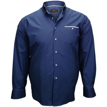 Vêtements Homme Chemises manches longues Doublissimo chemise tissu oxford london bleu Bleu
