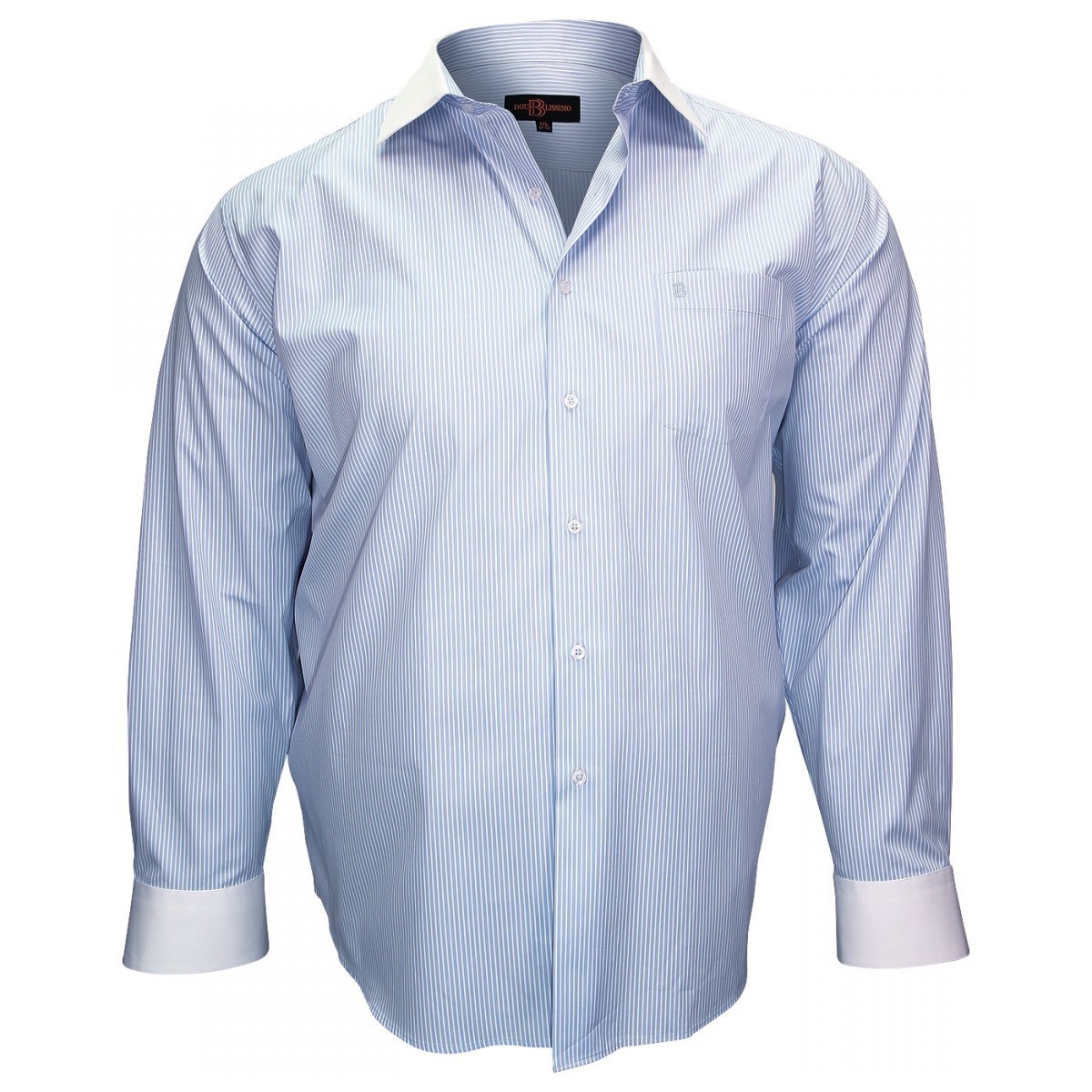 Vêtements Homme Chemises manches longues Doublissimo chemise a col blanc business bleu Bleu