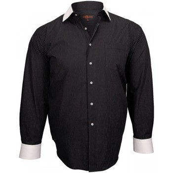 Vêtements Homme Chemises manches longues Doublissimo chemise a col blanc business noir Noir
