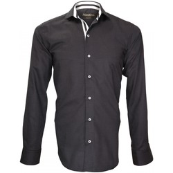 Vêtements Homme Chemises manches longues Emporio Balzani chemise popeline armuree cinecitta noir Noir
