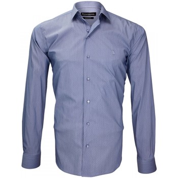 Vêtements Homme Chemises manches longues Emporio Balzani chemise en popeline tiberio bleu Bleu