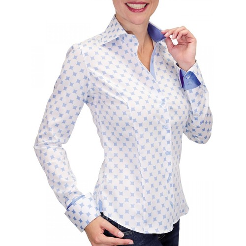 Andrew Mc Allister chemise imprimee betsy bleu Bleu - Vêtements Chemises /  Chemisiers Femme 48,50 €
